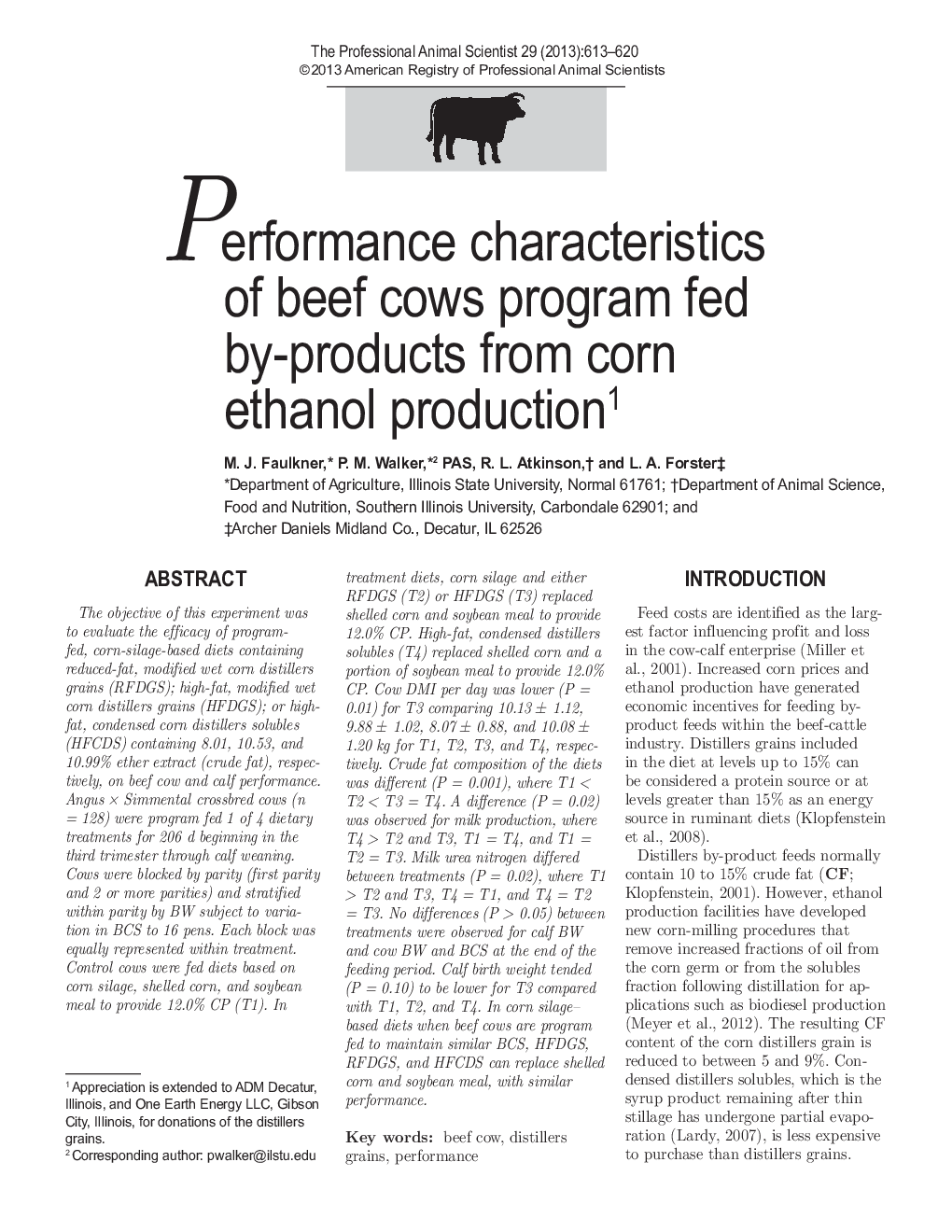 ویژگی های عملکرد گاو گوشت گاو برنامه تغذیه توسط محصولات از تولید ذرت استنول 1 