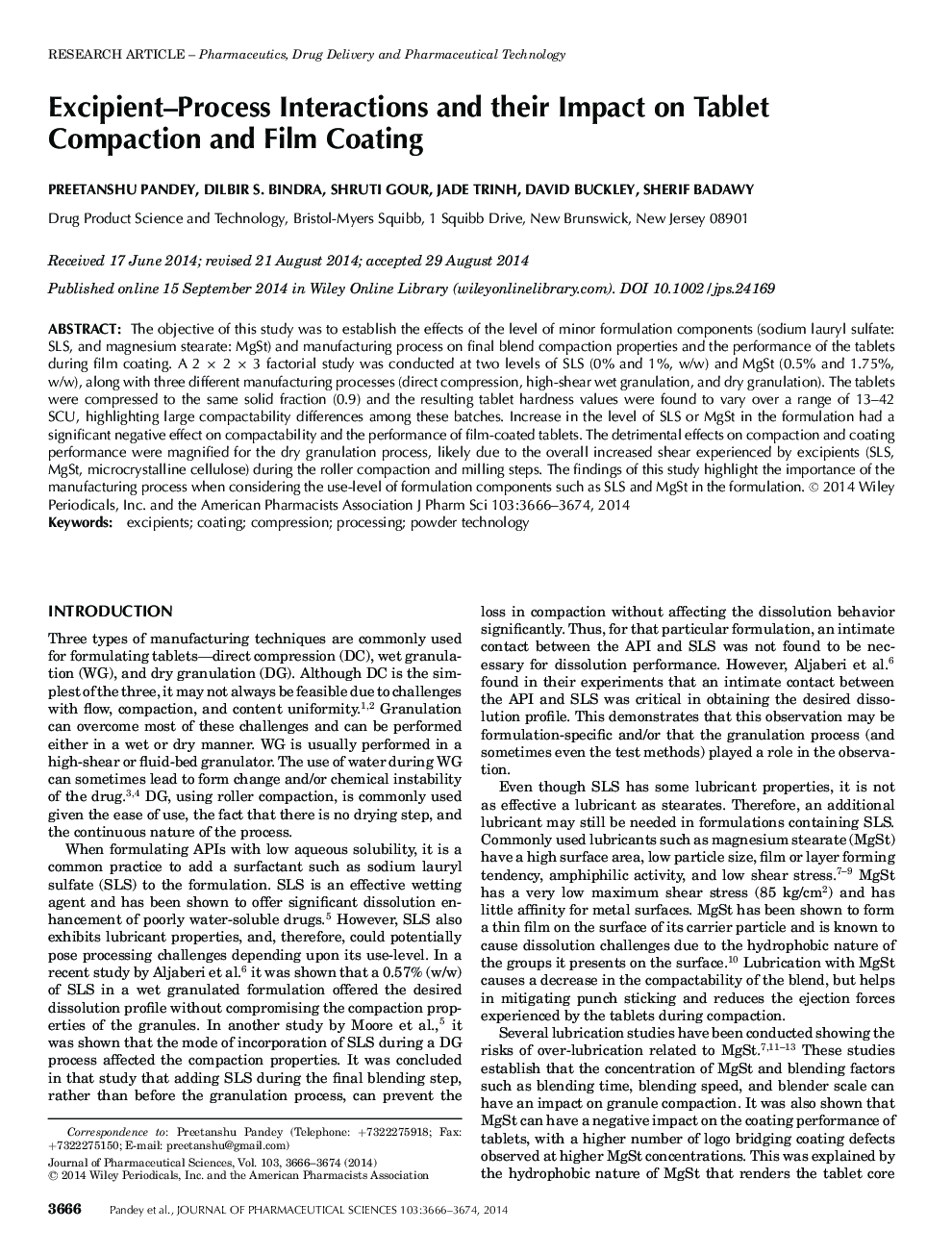 Excipient-Process Interactions and their Impact on Tablet Compaction and Film Coating