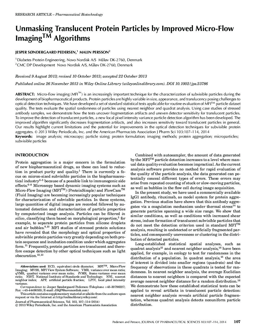 Unmasking Translucent Protein Particles by Improved Micro-Flow Imagingâ¢ Algorithms