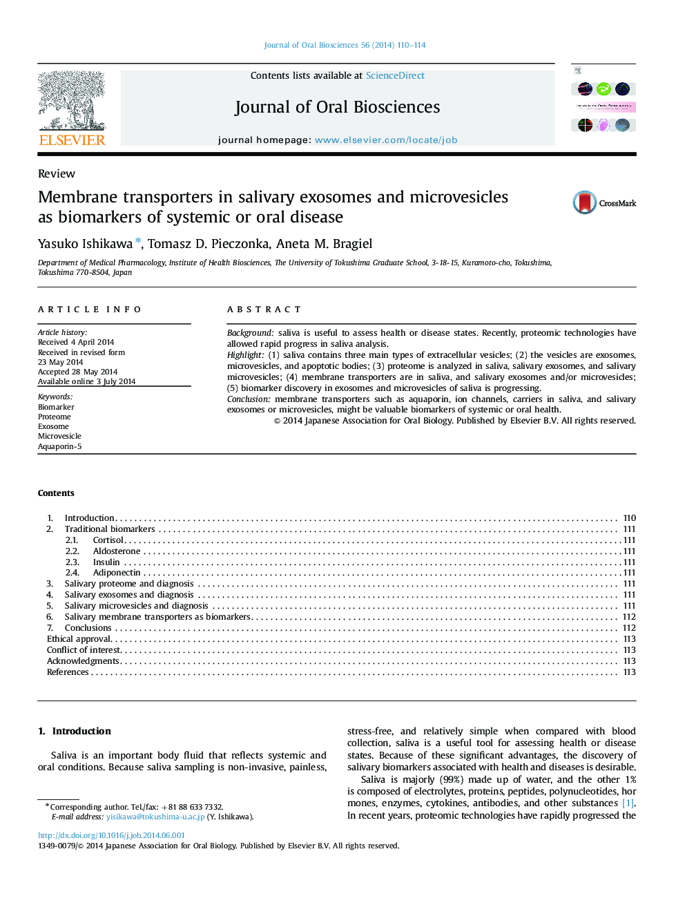 Membrane transporters in salivary exosomes and microvesicles as biomarkers of systemic or oral disease