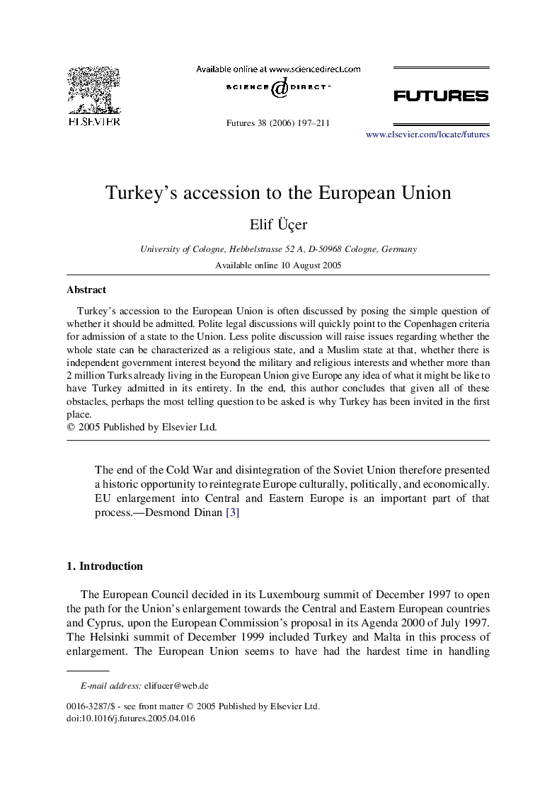 Turkey's accession to the European Union