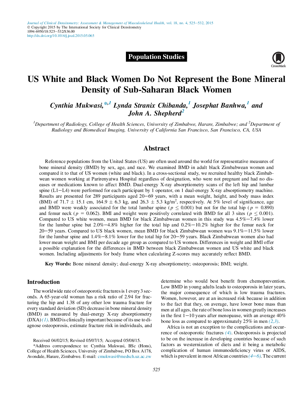 زنان سفید پوست و سیاه پوست زنان تراکم استخوان معدن را زنان سیاه پوست ساحلی نشان نمی دهند 