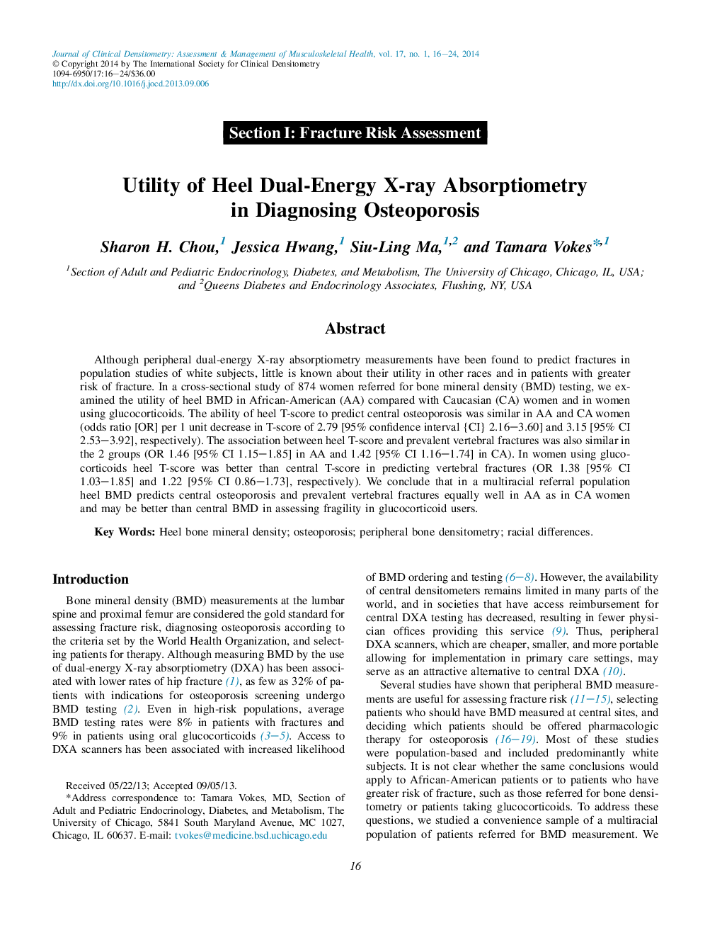 Utility of Heel Dual-Energy X-ray Absorptiometry in Diagnosing Osteoporosis