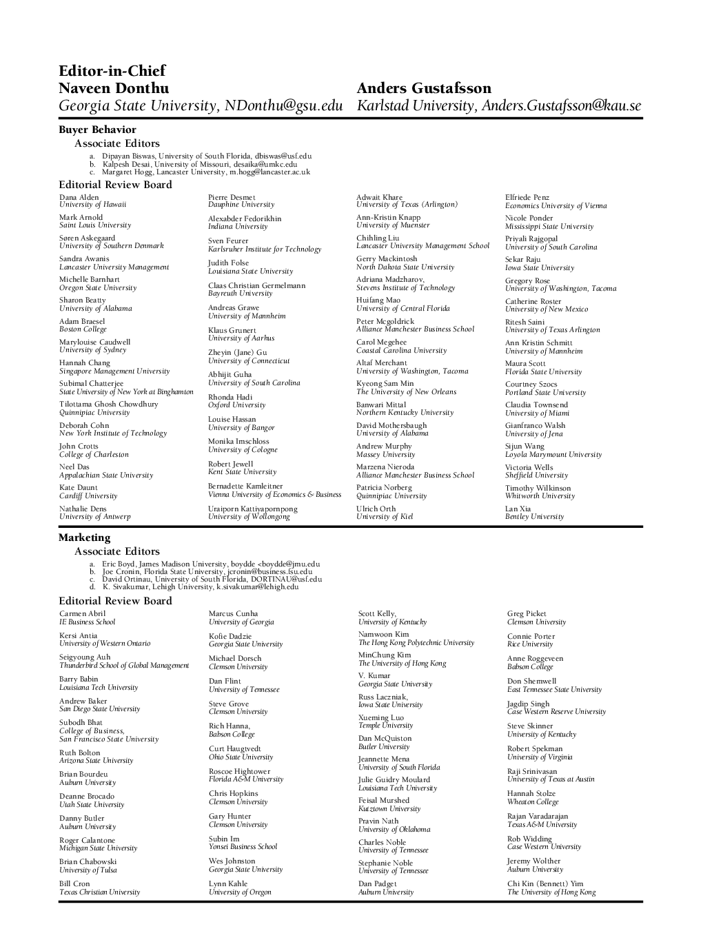 Editorial Board