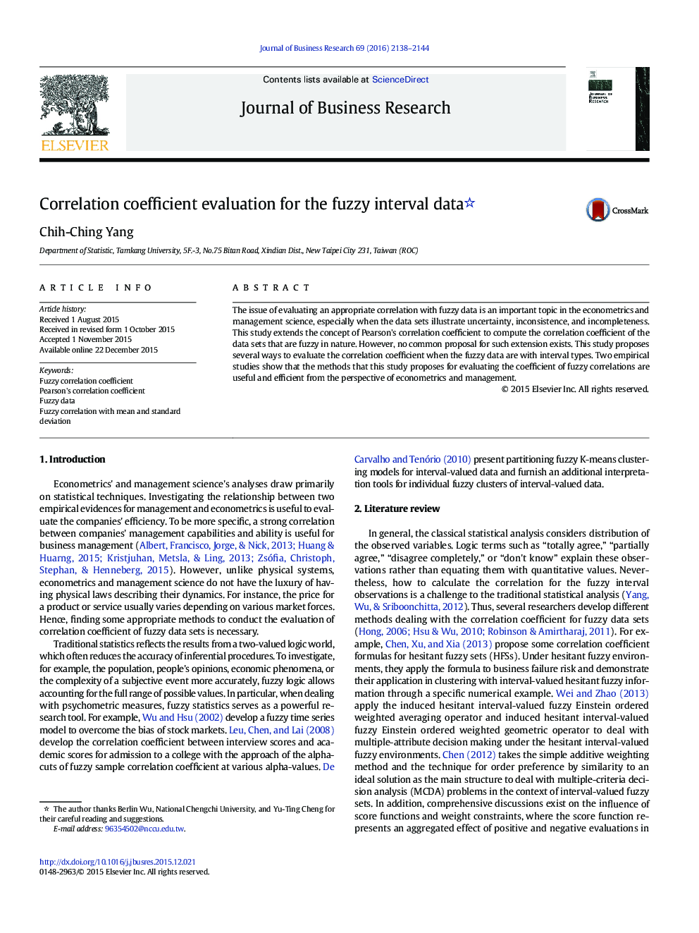 Correlation coefficient evaluation for the fuzzy interval data 