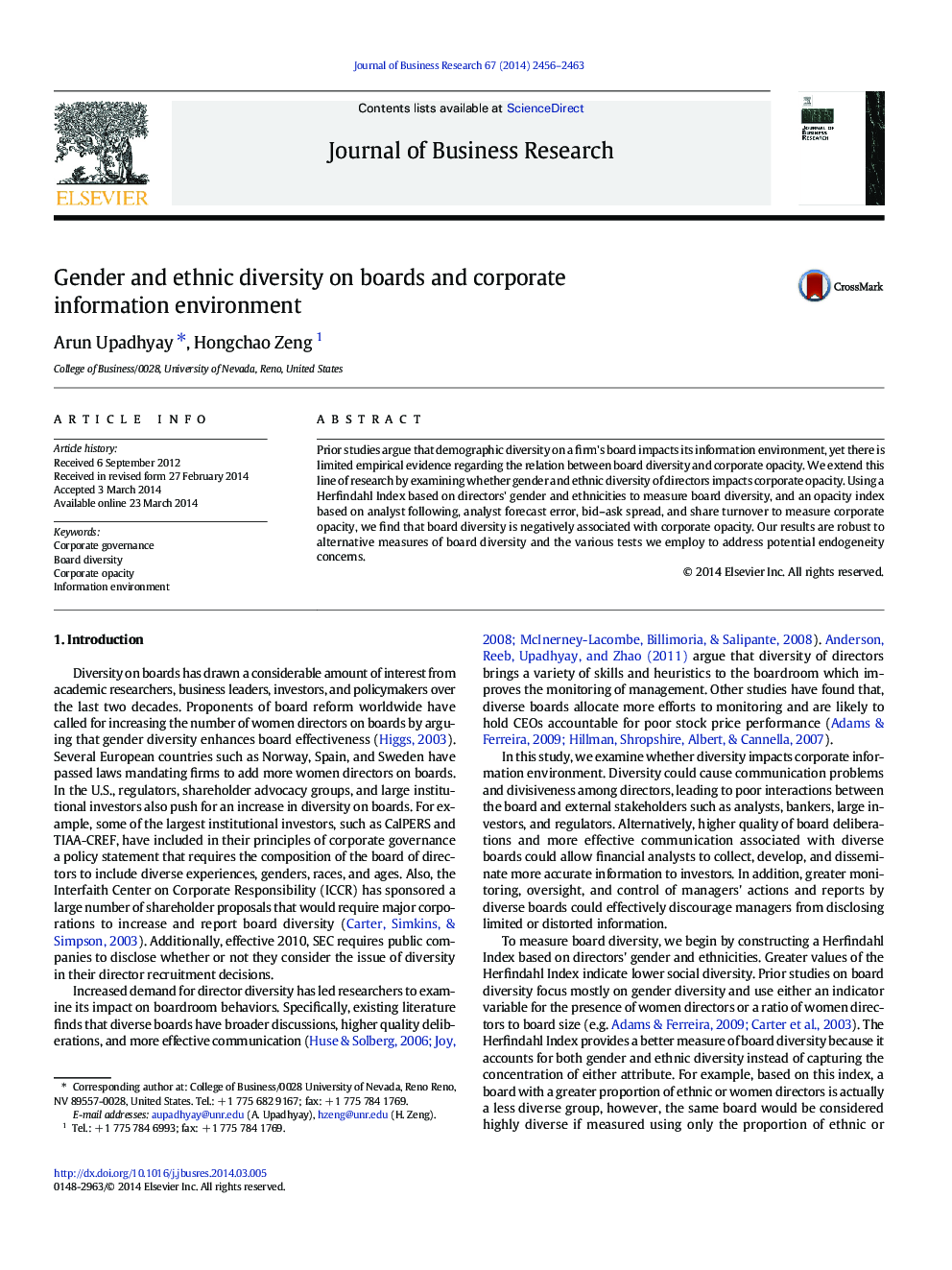 Gender and ethnic diversity on boards and corporate information environment