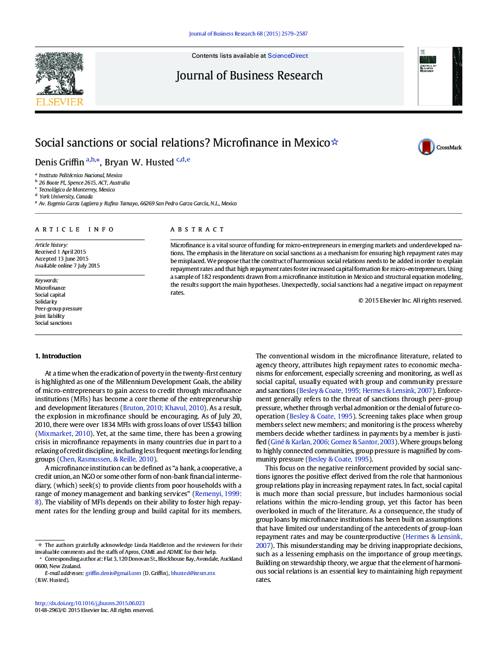 Social sanctions or social relations? Microfinance in Mexico 