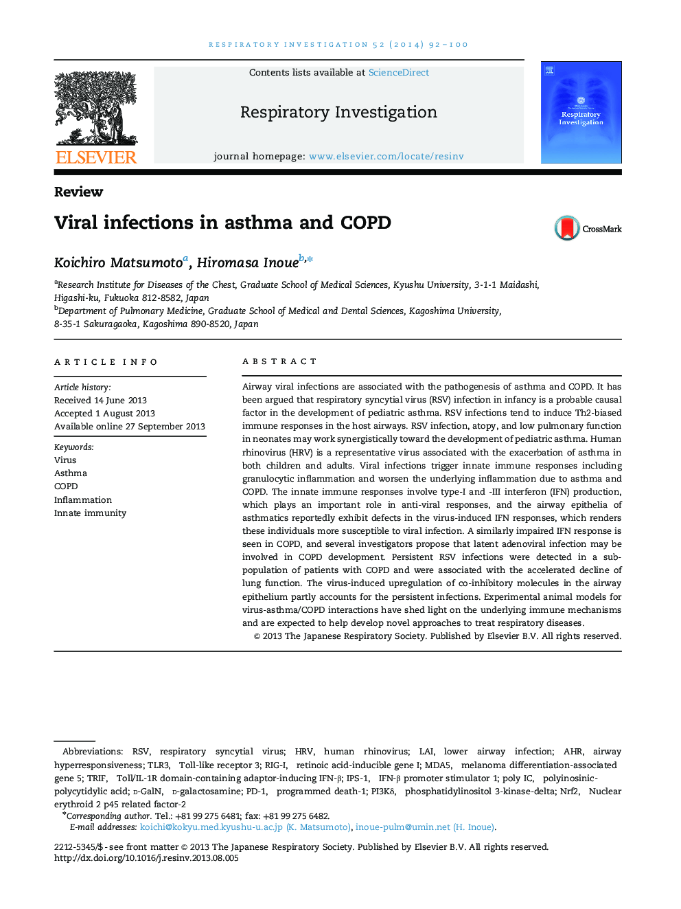 Viral infections in asthma and COPD