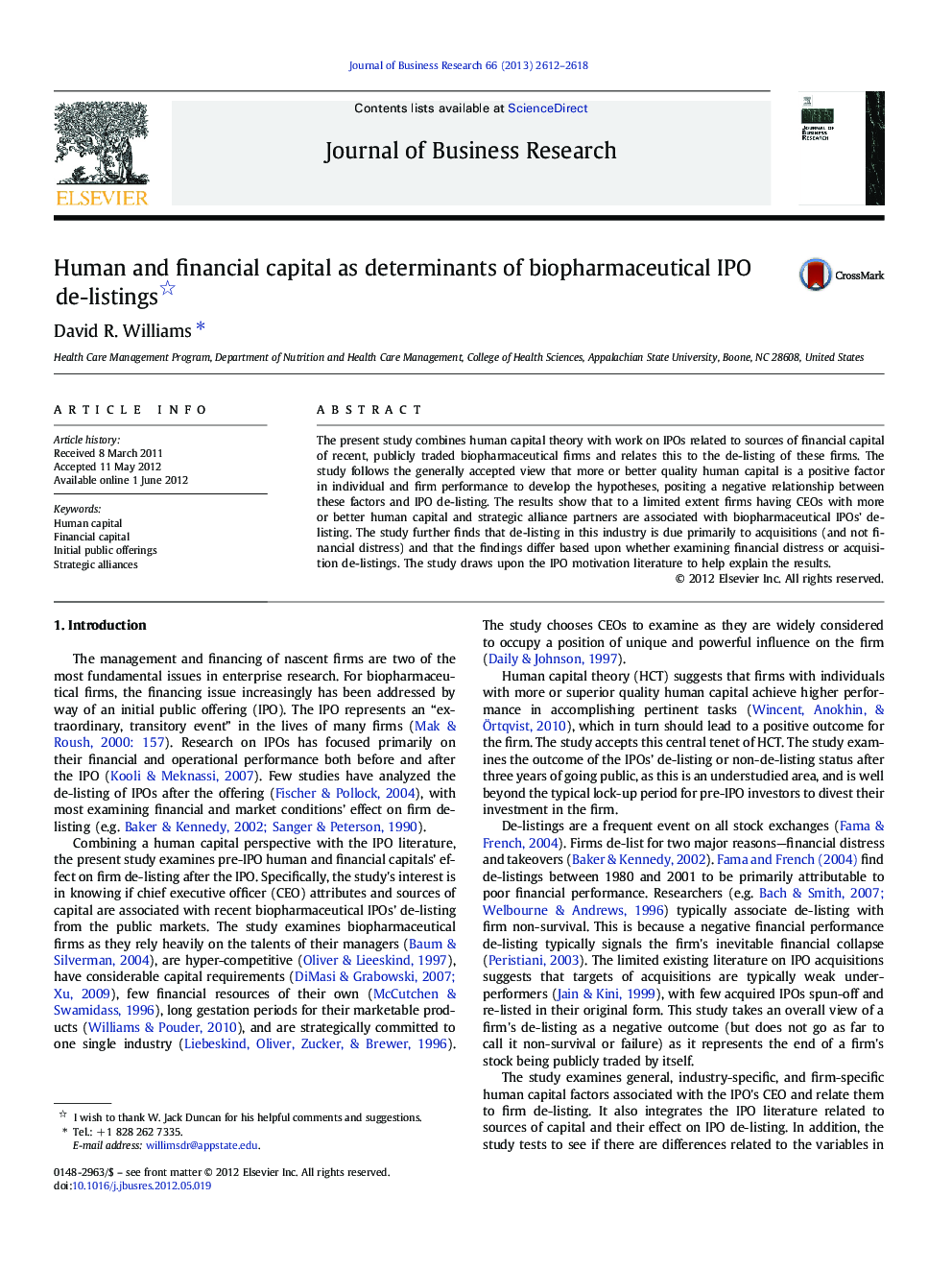Human and financial capital as determinants of biopharmaceutical IPO de-listings 