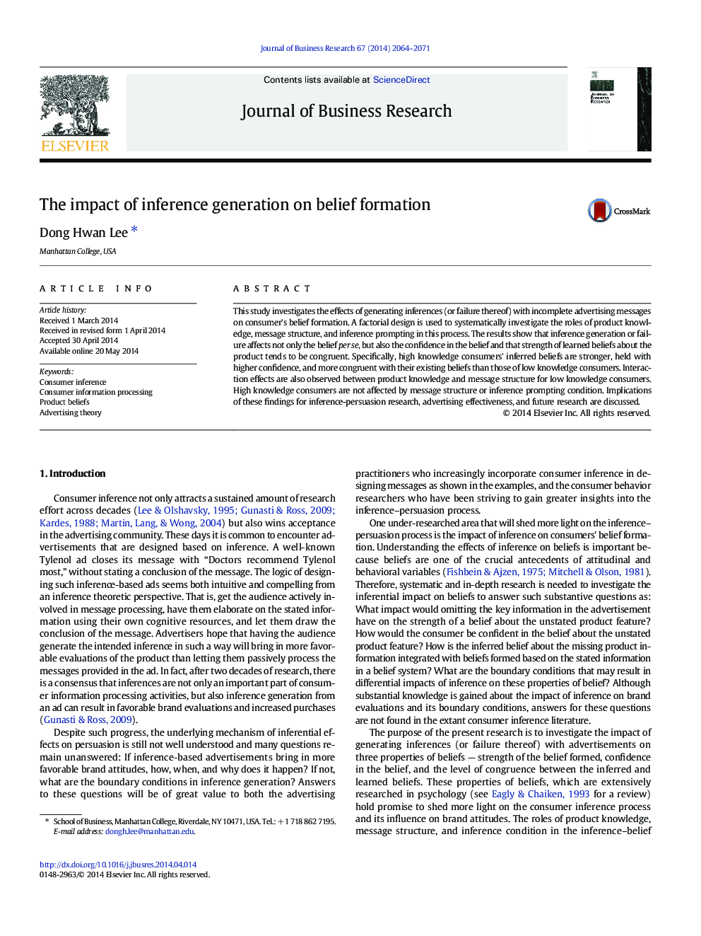 The impact of inference generation on belief formation