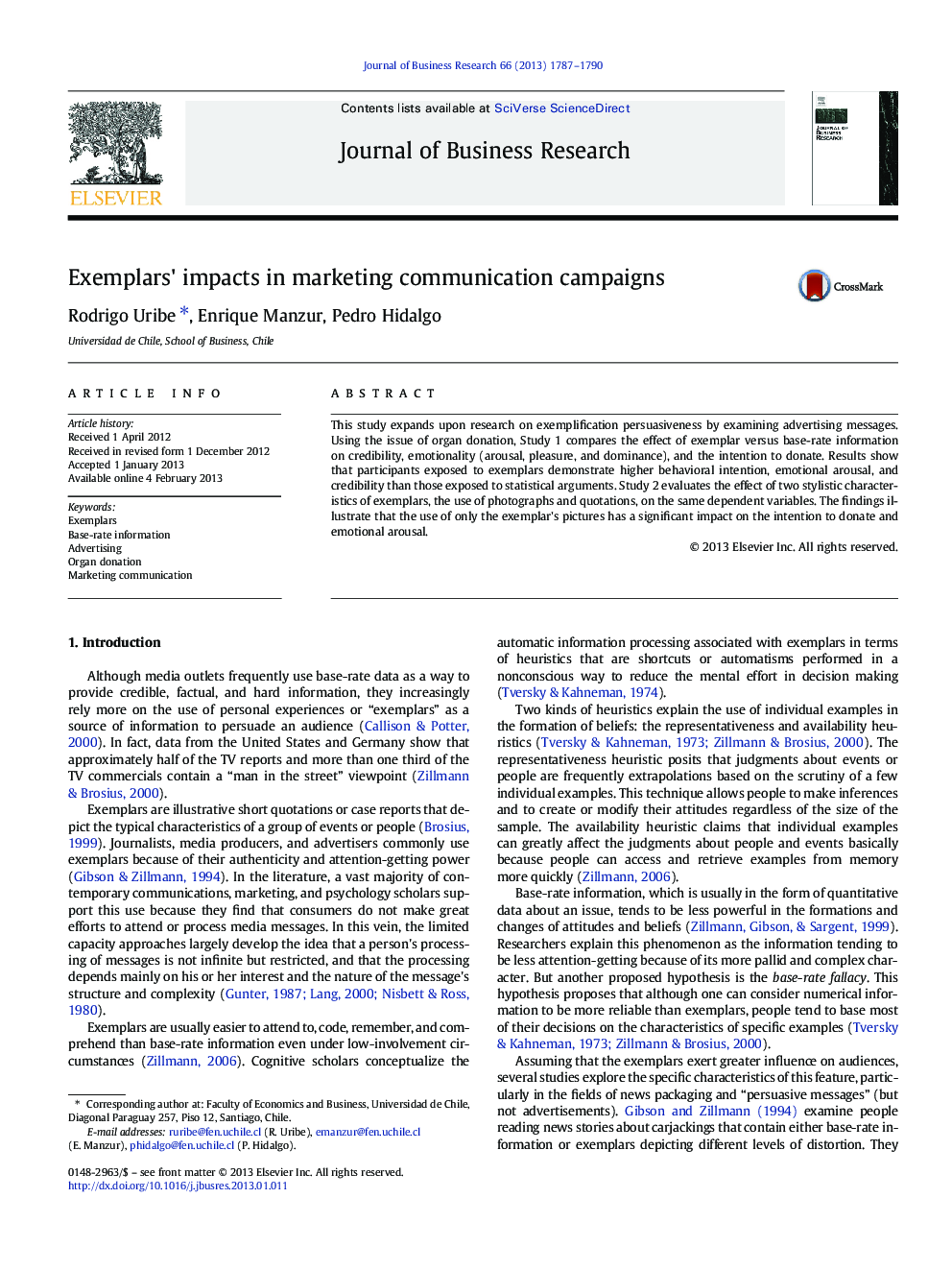 Exemplars' impacts in marketing communication campaigns