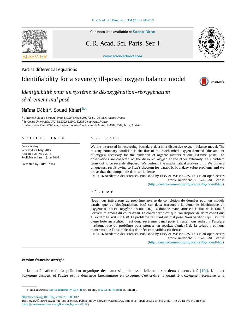 Identifiability for a severely ill-posed oxygen balance model