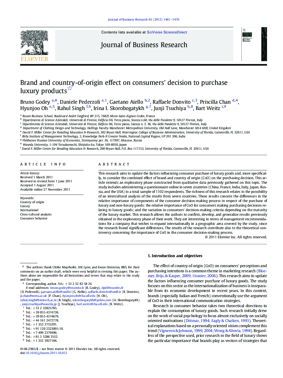 Brand and country-of-origin effect on consumers' decision to purchase luxury products