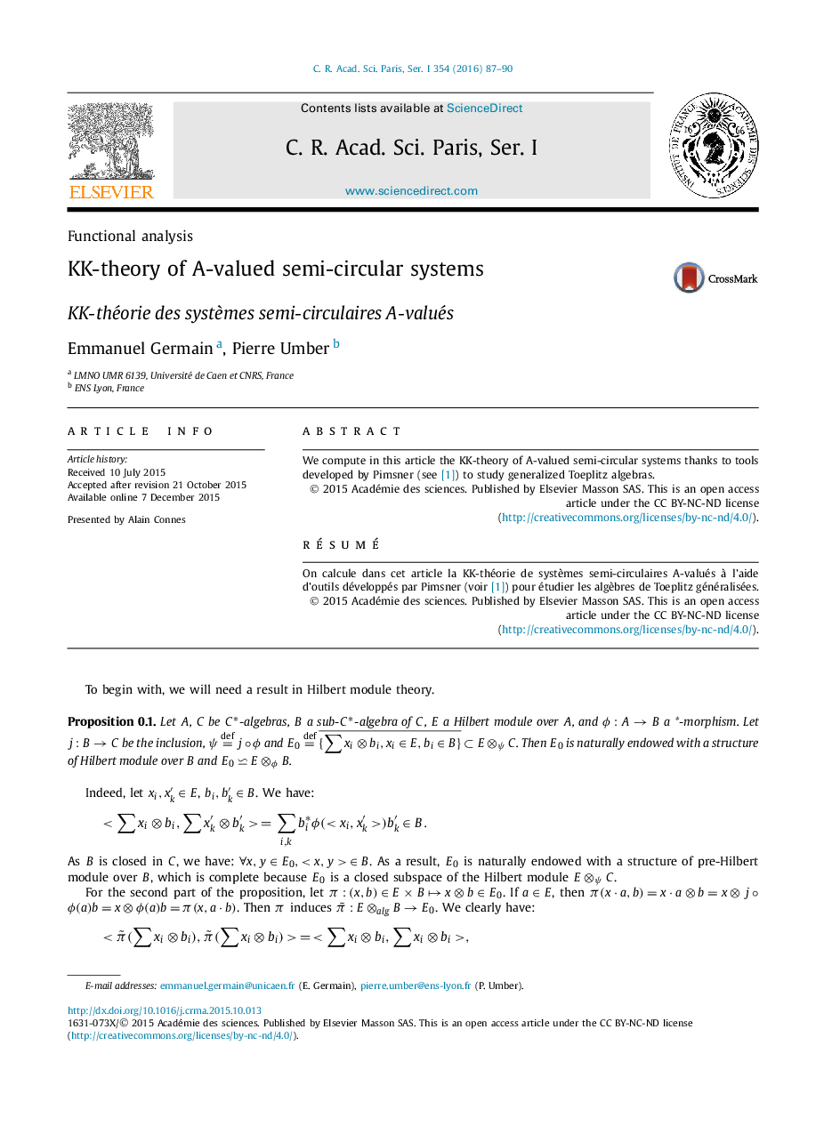 KK-theory of A-valued semi-circular systems