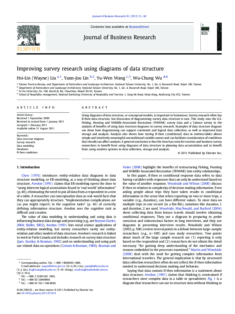 Improving survey research using diagrams of data structure