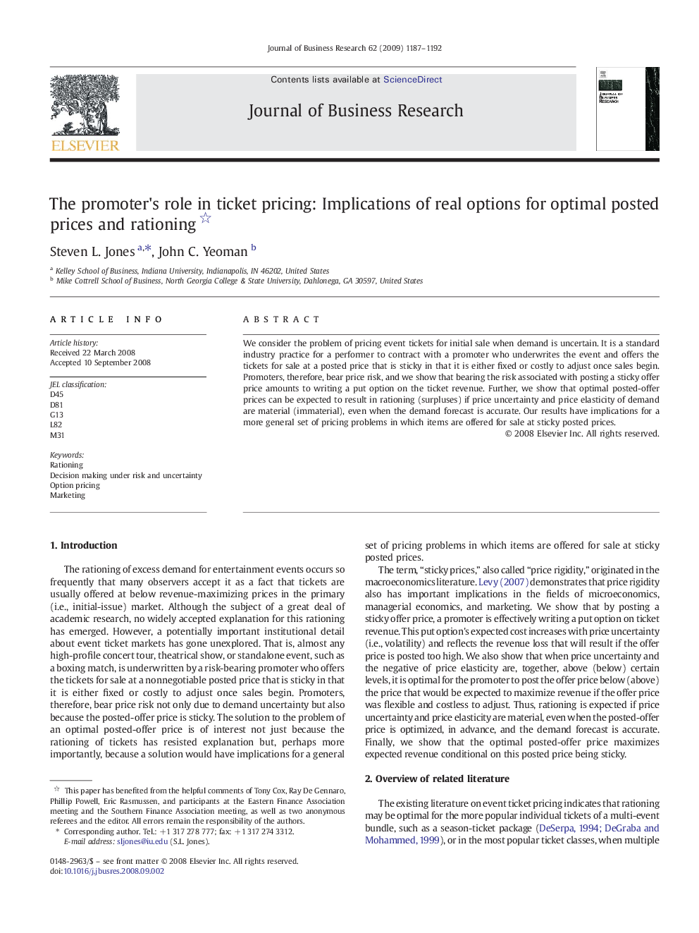 The promoter's role in ticket pricing: Implications of real options for optimal posted prices and rationing 