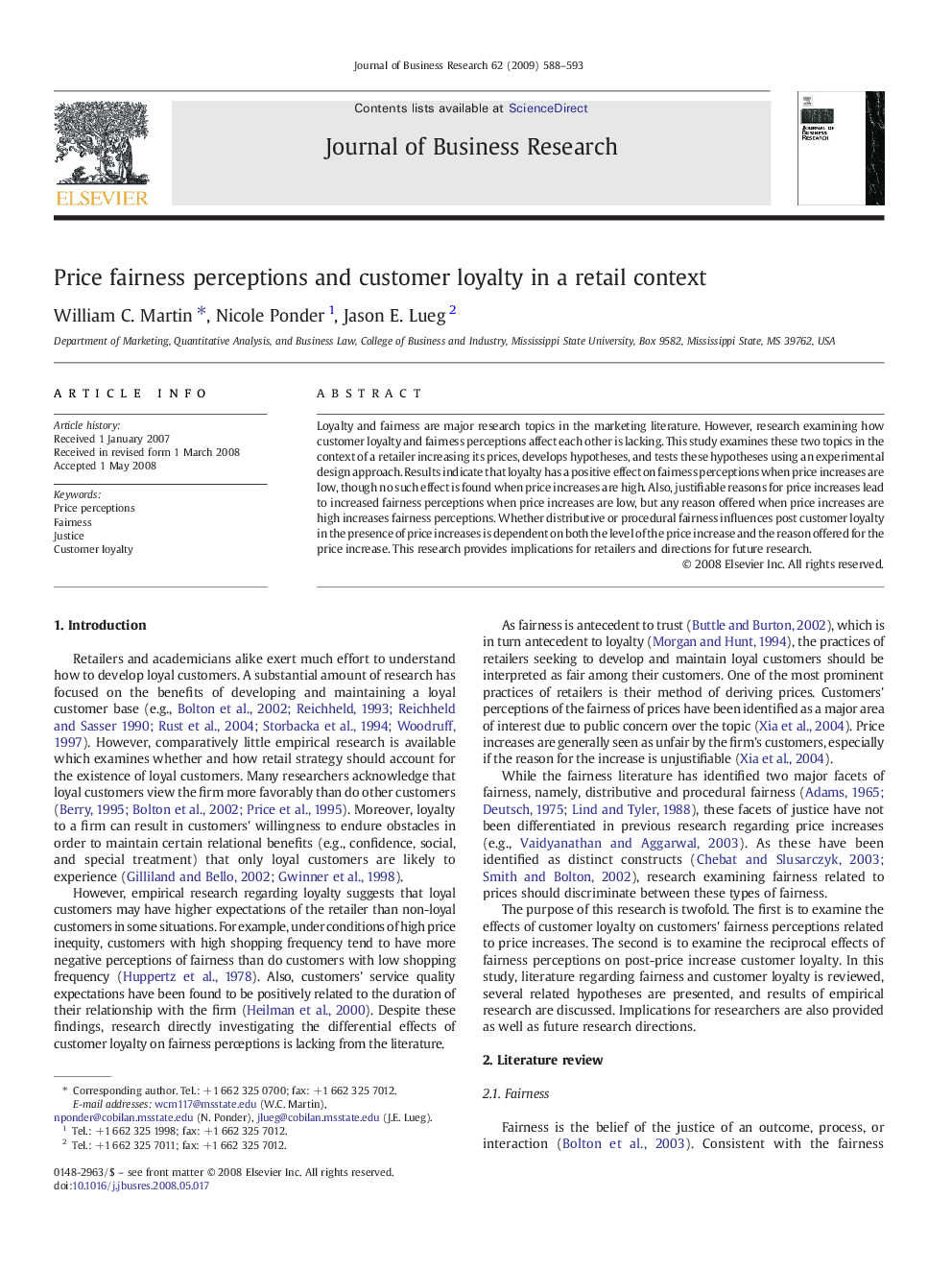 Price fairness perceptions and customer loyalty in a retail context