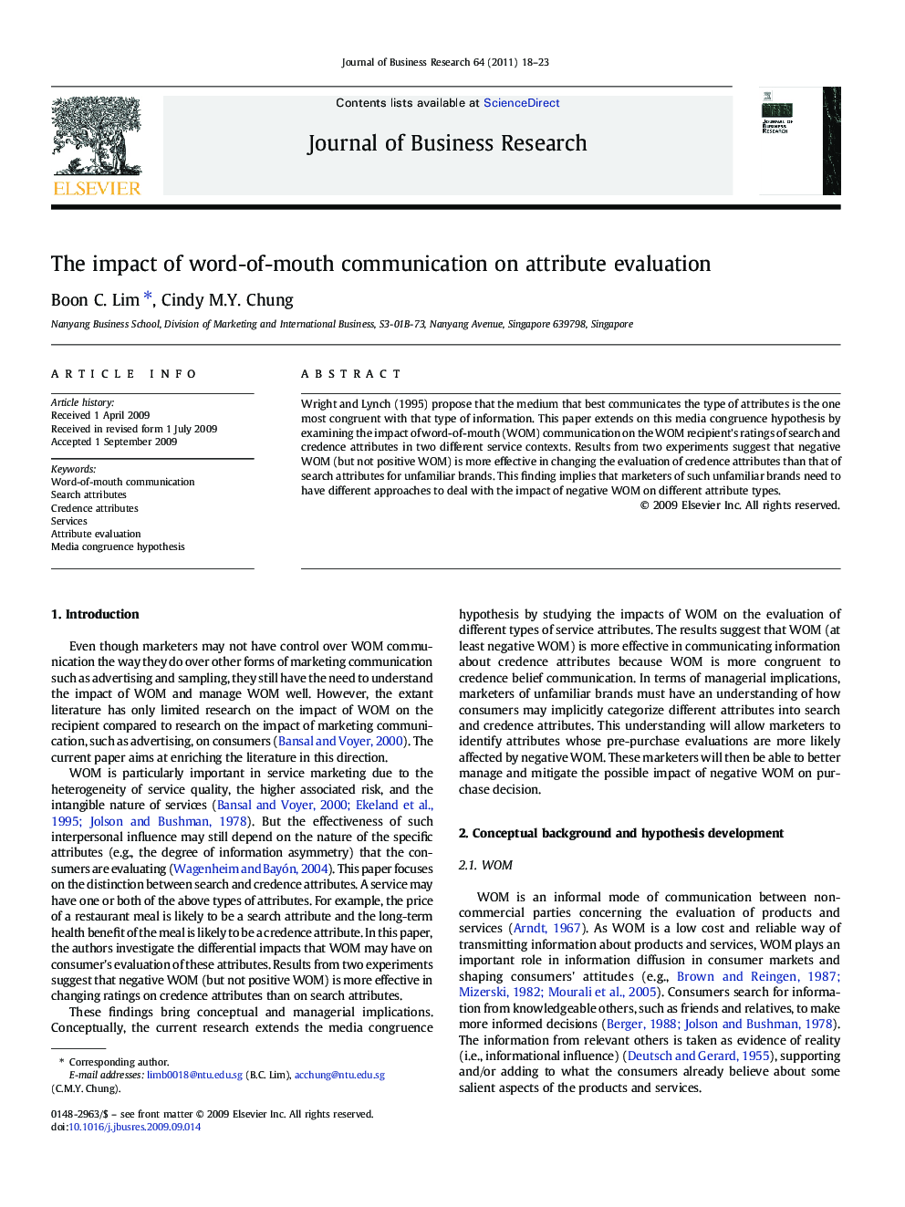 The impact of word-of-mouth communication on attribute evaluation