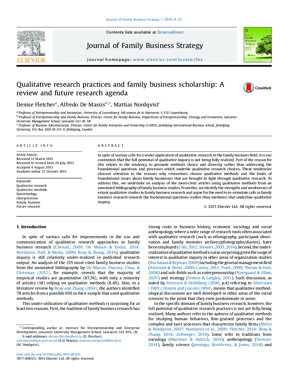 Qualitative research practices and family business scholarship: A review and future research agenda