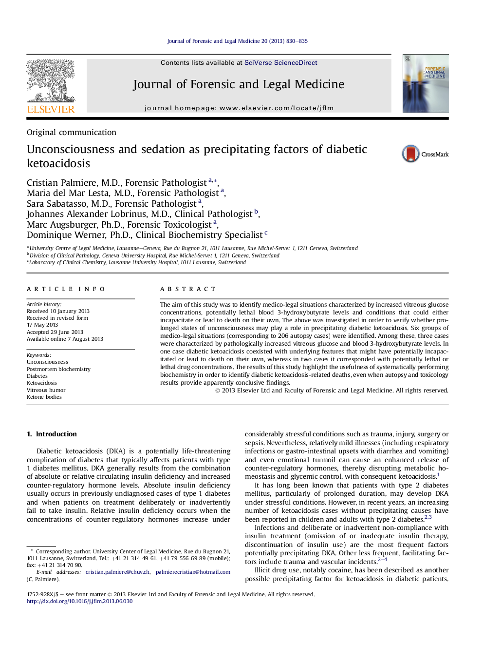 Unconsciousness and sedation as precipitating factors of diabetic ketoacidosis