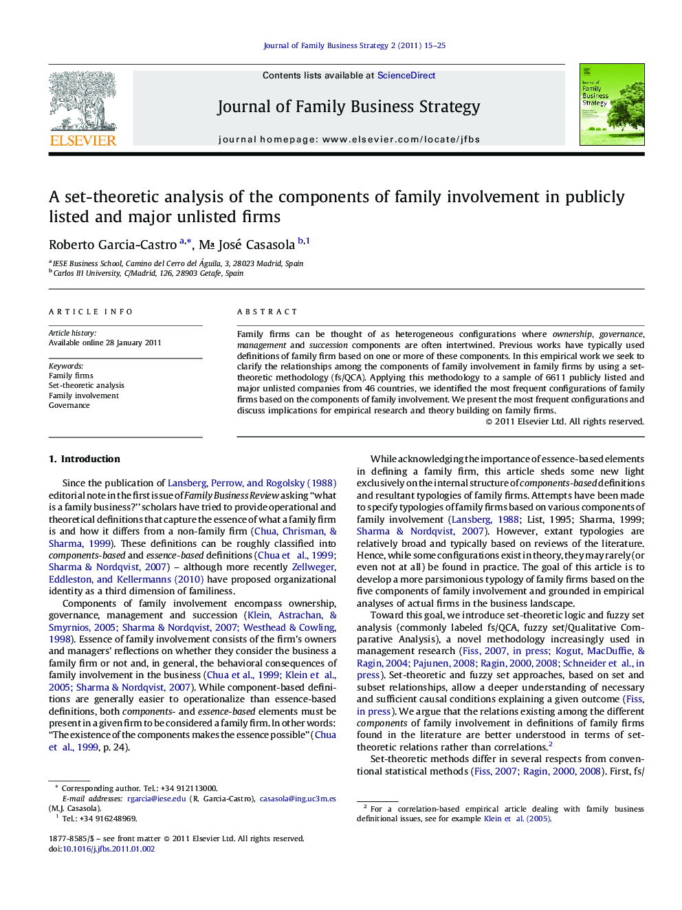 A set-theoretic analysis of the components of family involvement in publicly listed and major unlisted firms