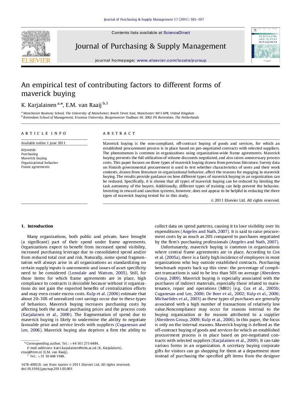 An empirical test of contributing factors to different forms of maverick buying