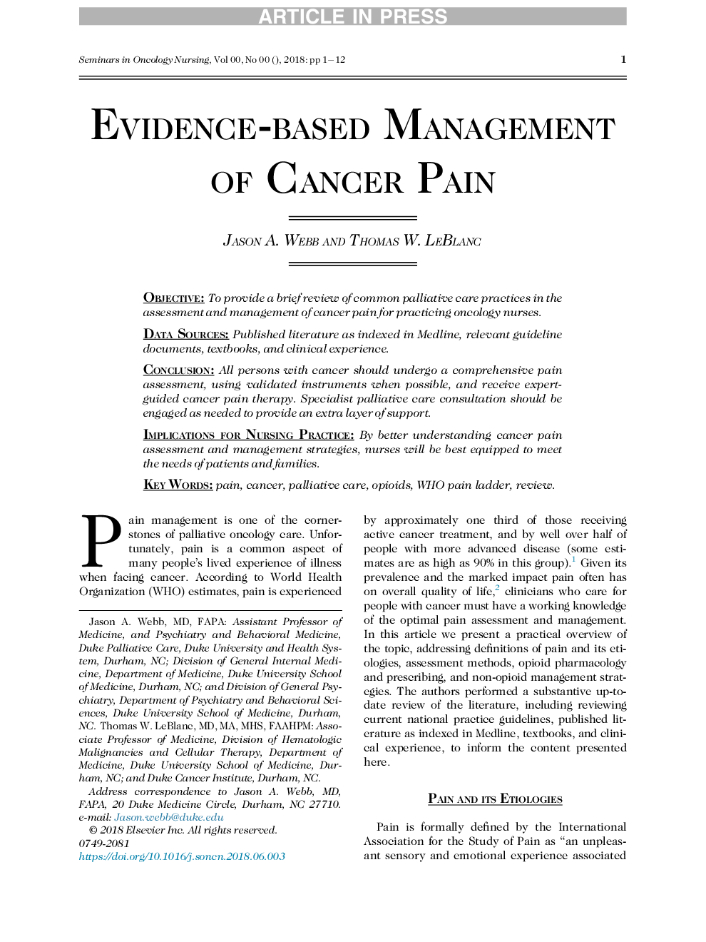 مدیریت مبتنی بر شواهد مبتنی بر سرطان سرطان