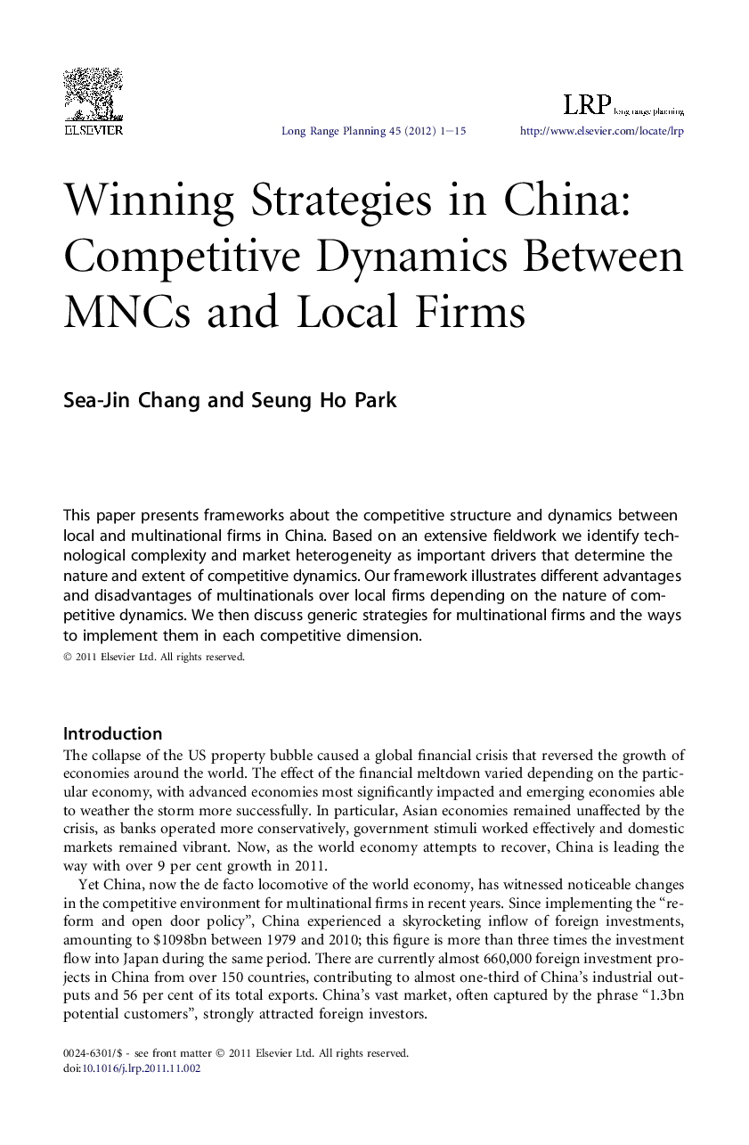 Winning Strategies in China: Competitive Dynamics Between MNCs and Local Firms
