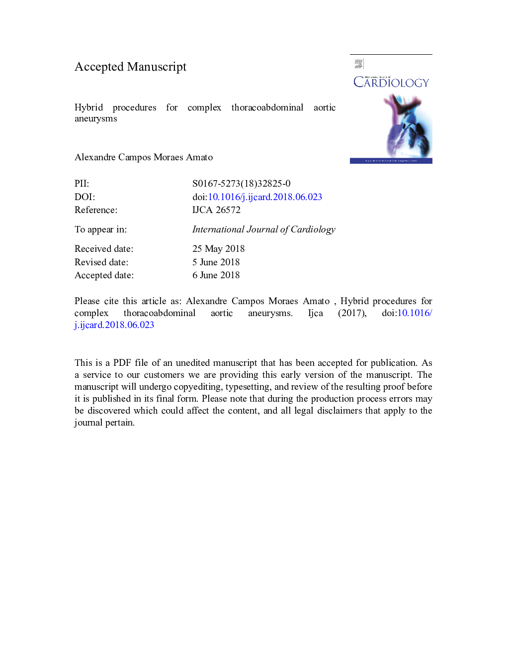 Hybrid procedures for complex thoracoabdominal aortic aneurysms