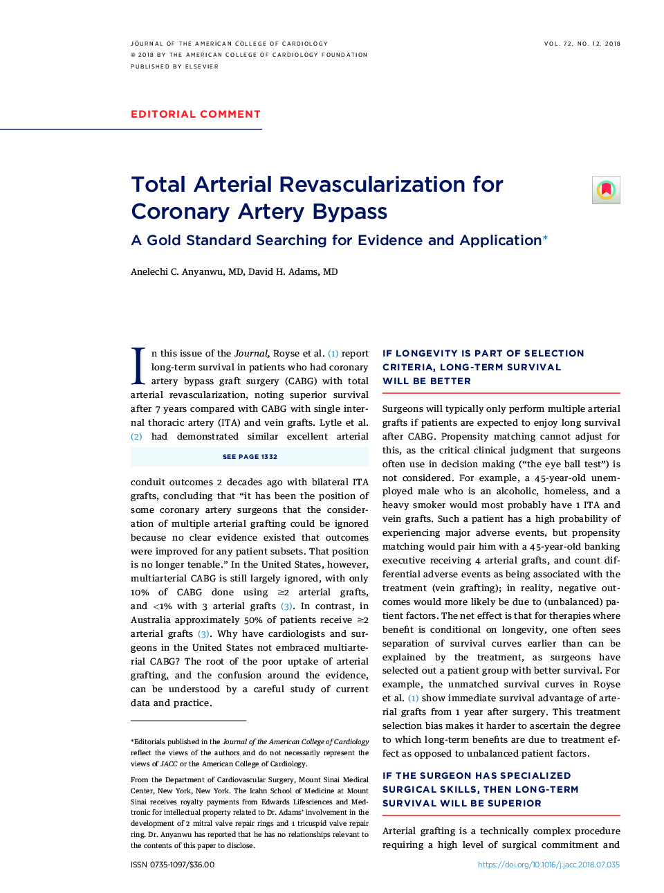Total Arterial Revascularization for Coronary Artery Bypass