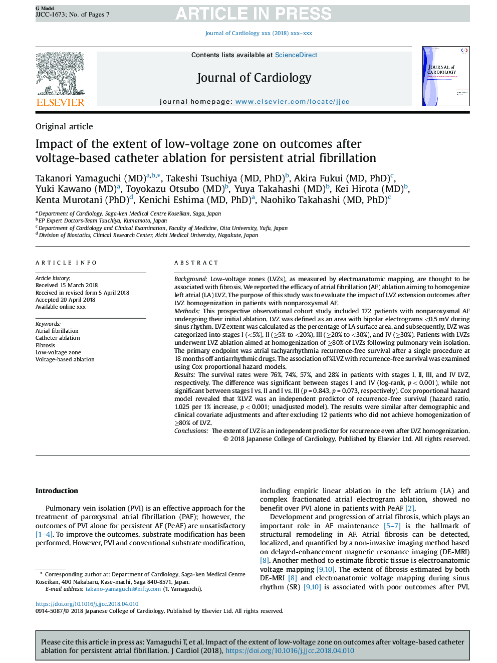 Impact of the extent of low-voltage zone on outcomes after voltage-based catheter ablation for persistent atrial fibrillation