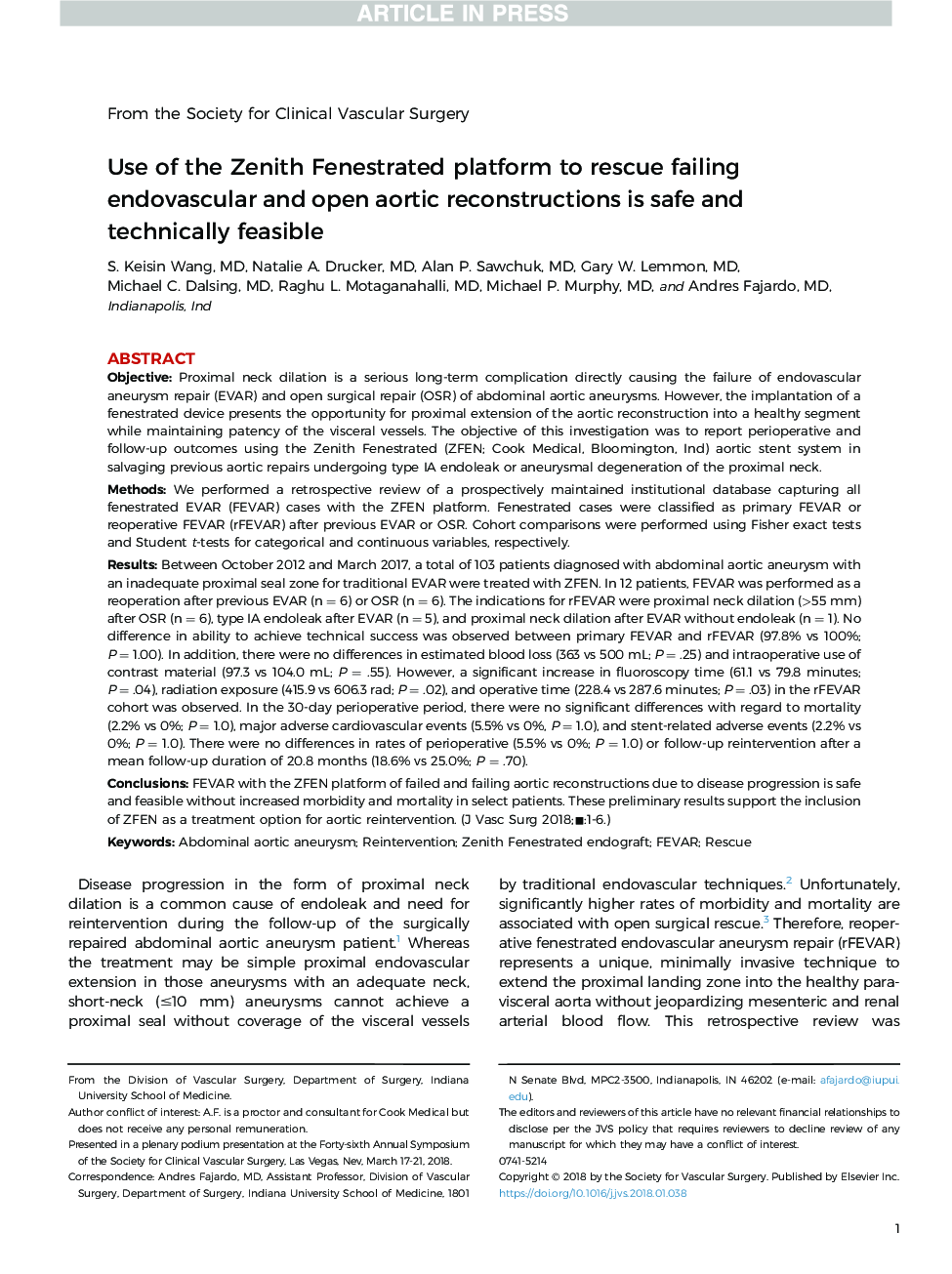 Use of the Zenith Fenestrated platform to rescue failing endovascular and open aortic reconstructions is safe and technically feasible