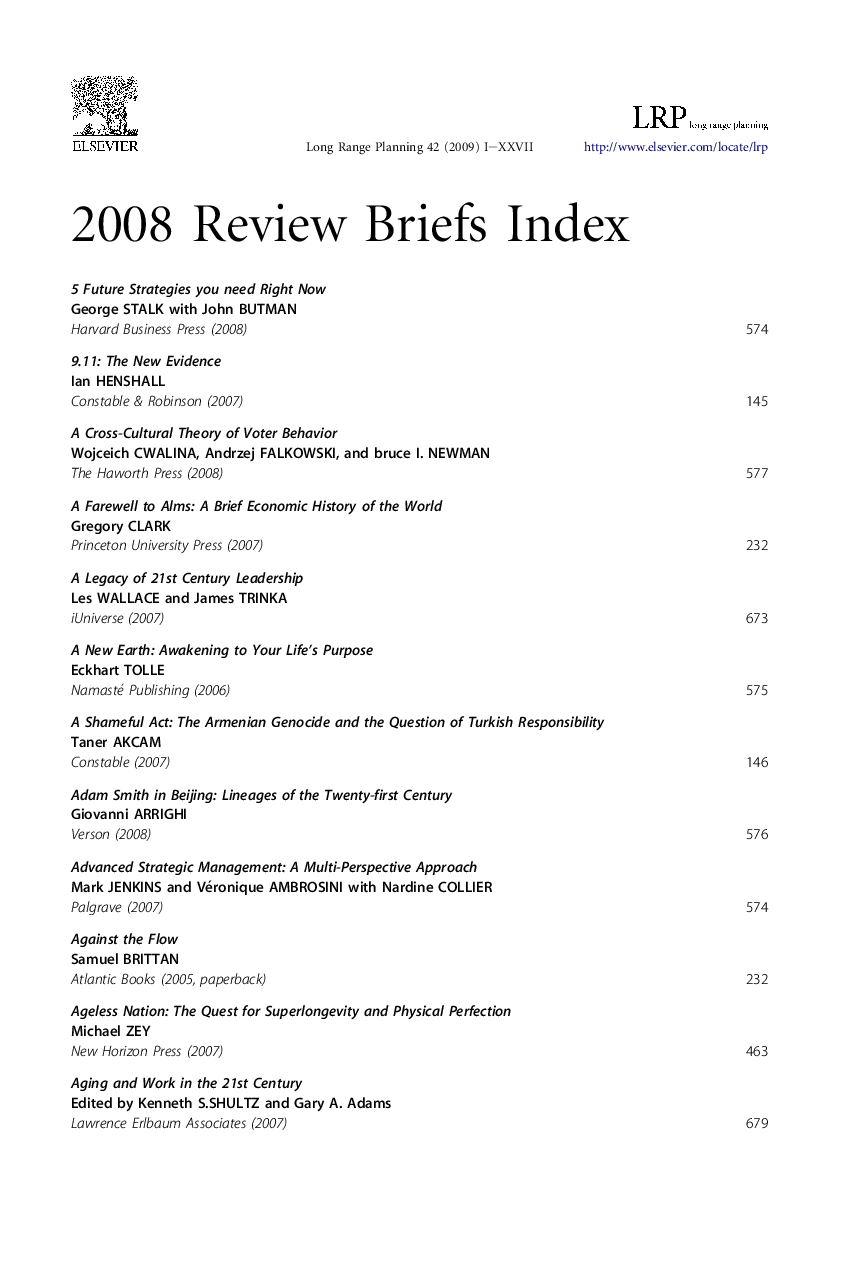 2008 Review Briefs Index