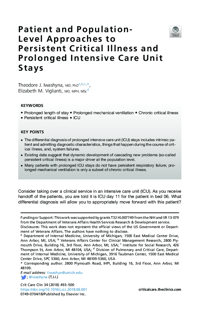 Patient and Population-Level Approaches to Persistent Critical Illness and Prolonged Intensive Care Unit Stays
