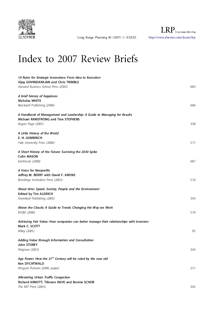 2006 Review Briefs Index