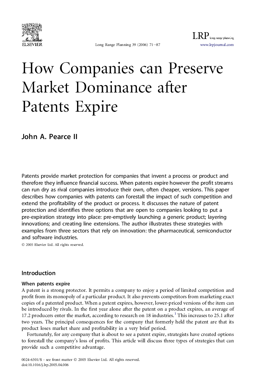 How companies can preserve market dominance after patents expire