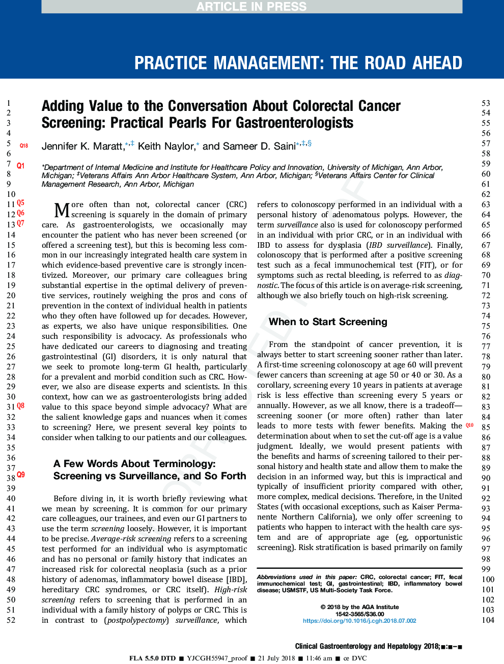 اضافه کردن ارزش به مکالمه درباره غربالگری سرطان کولورکتال: مروارید عملی برای متخصصان گوارش