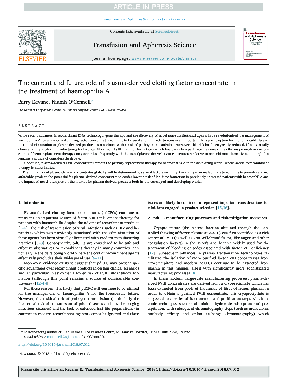 The current and future role of plasma-derived clotting factor concentrate in the treatment of haemophilia A