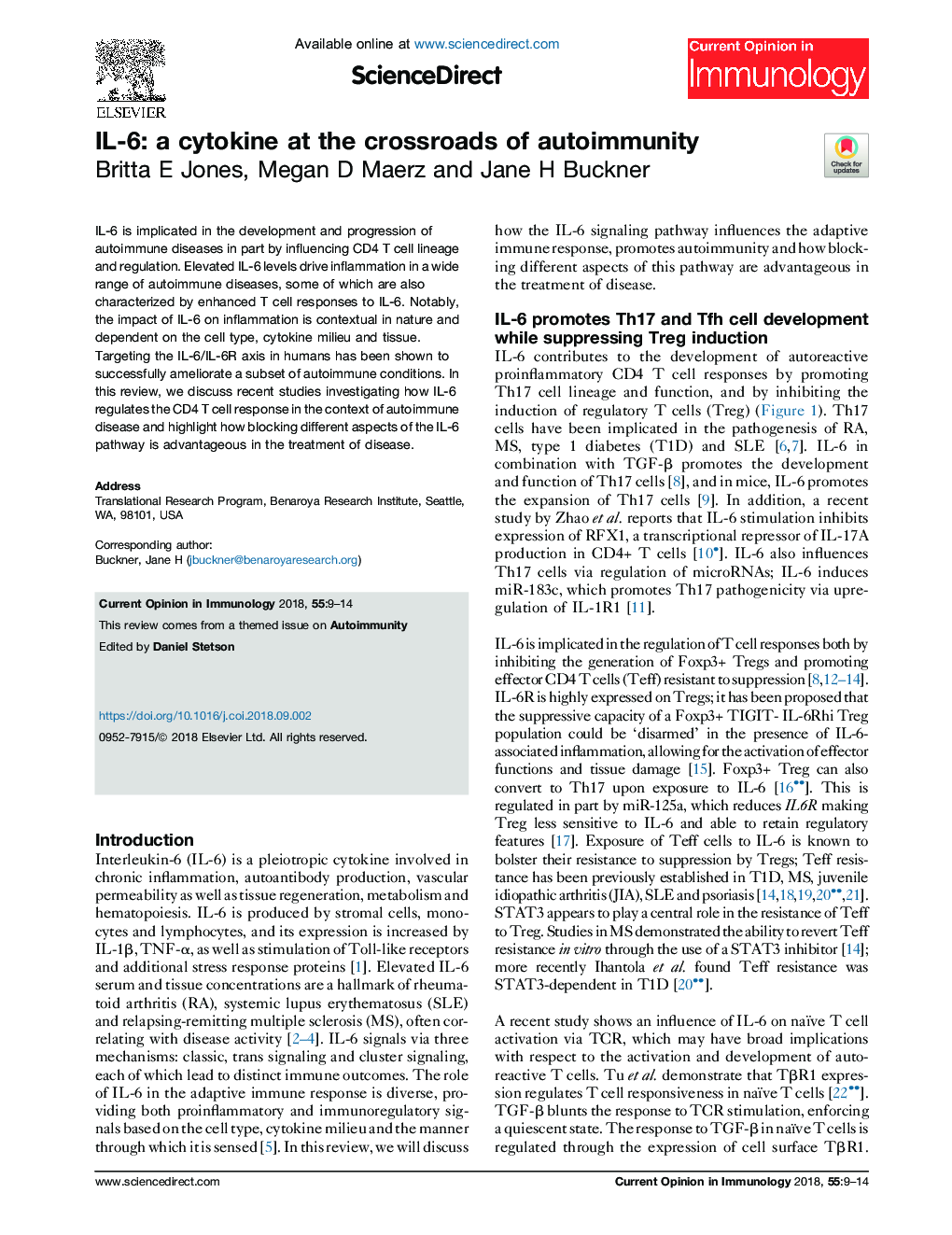 IL-6: a cytokine at the crossroads of autoimmunity