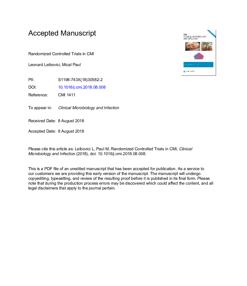 Randomized controlled trials in CMI