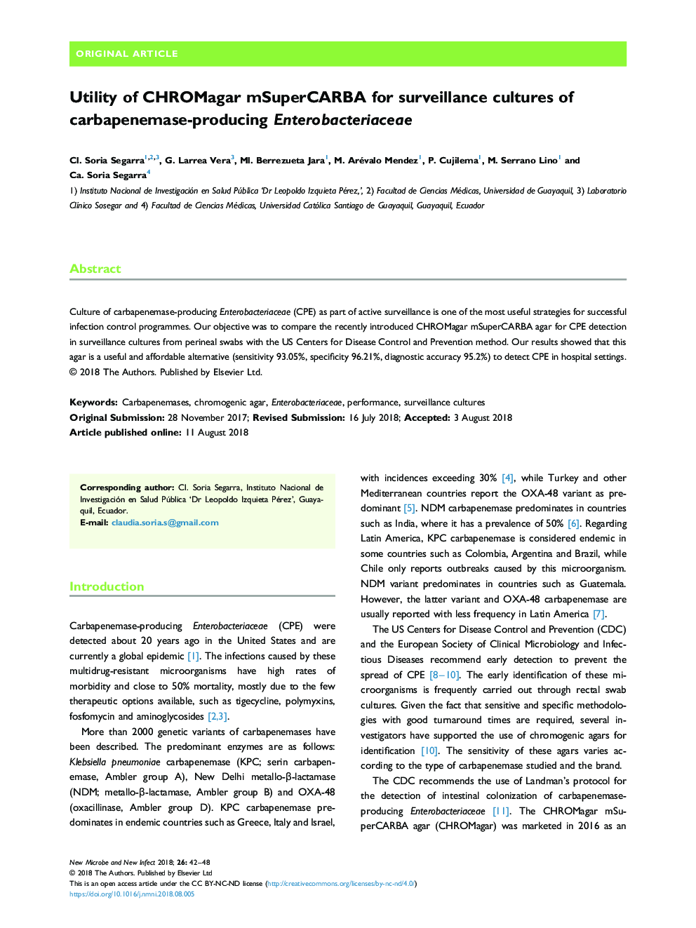 Utility of CHROMagar mSuperCARBA for surveillance cultures of carbapenemase-producing Enterobacteriaceae