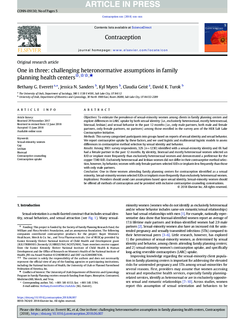 One in three: challenging heteronormative assumptions in family planning health centers