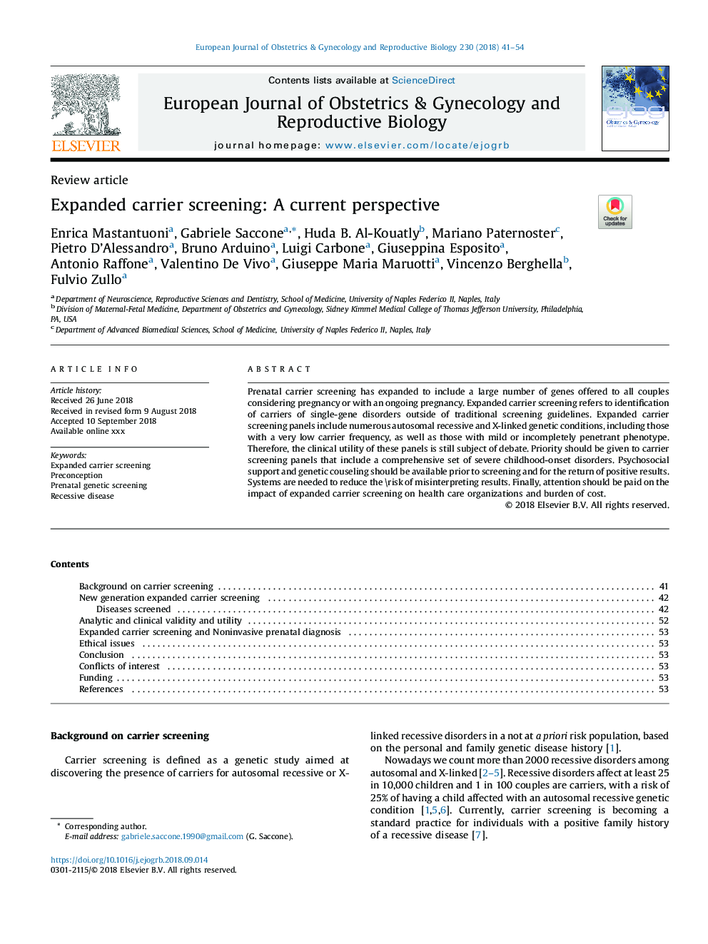 Expanded carrier screening: A current perspective