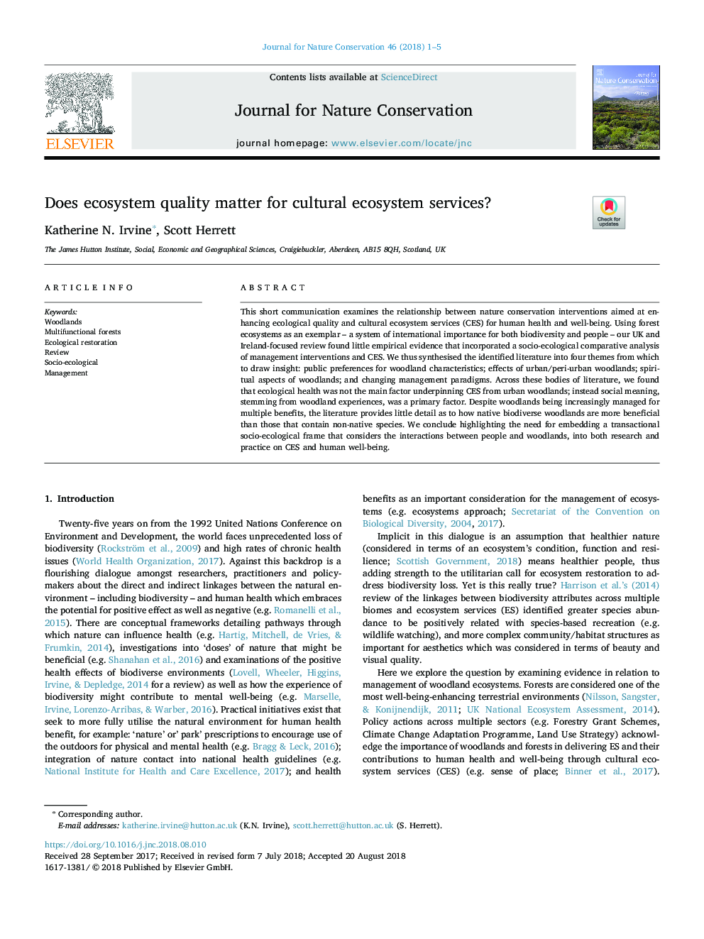 Does ecosystem quality matter for cultural ecosystem services?