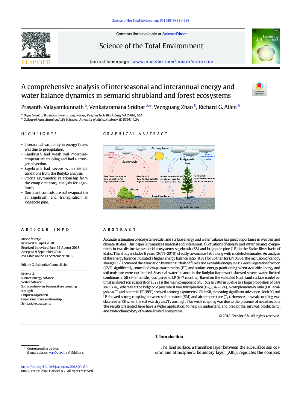 A comprehensive analysis of interseasonal and interannual energy and water balance dynamics in semiarid shrubland and forest ecosystems