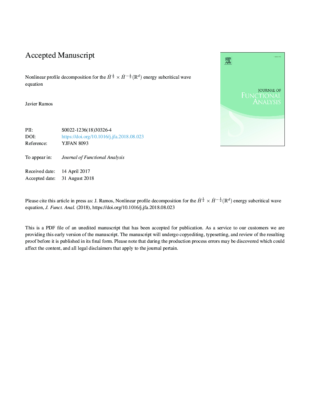 Nonlinear profile decomposition for the HË12ÃHËâ12(Rd) energy subcritical wave equation