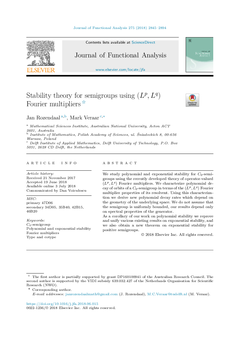 Stability theory for semigroups using (Lp,Lq) Fourier multipliers