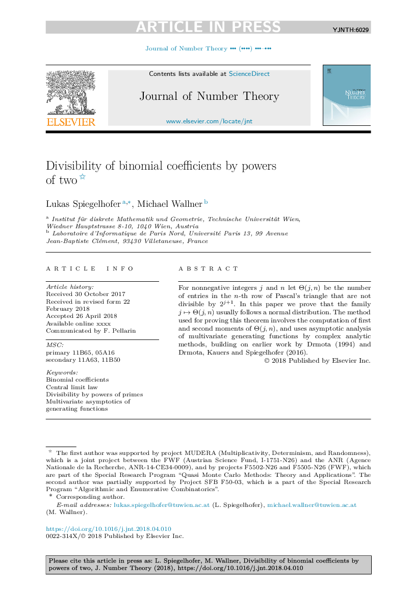 Divisibility of binomial coefficients by powers of two