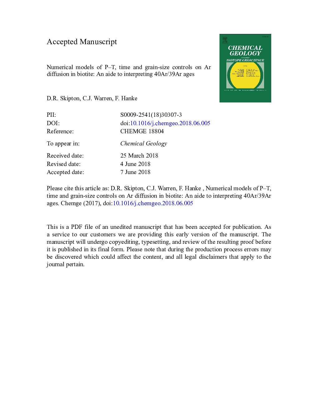 Numerical models of P-T, time and grain-size controls on Ar diffusion in biotite: An aide to interpreting 40Ar/39Ar ages