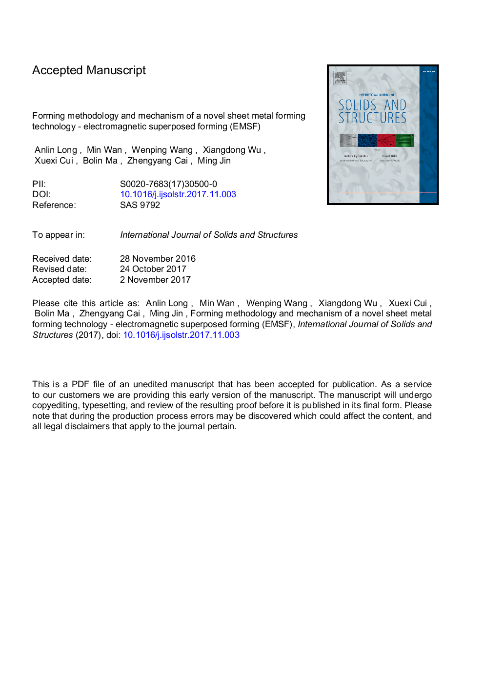 Forming methodology and mechanism of a novel sheet metal forming technology - electromagnetic superposed forming (EMSF)